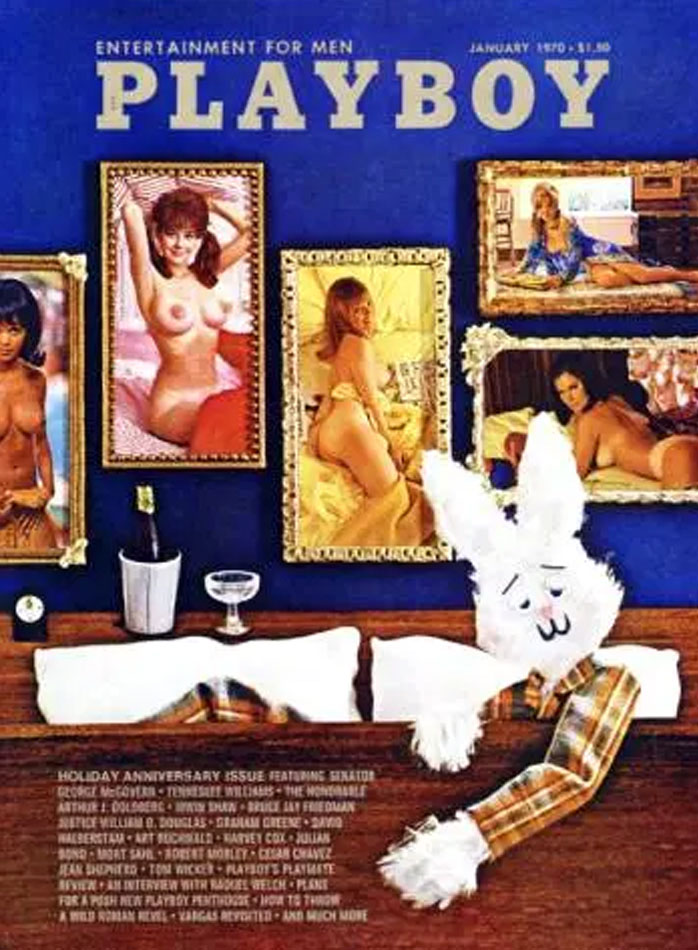 Playmate of the Month is Jill Taylor. Displayed by permission of Playboy, Inc. Playboy: August 1970, Liz Jordan, &copy; 1970 Playboy, Inc.