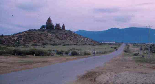 5. Phan Rang Convoy, Road to Base; Hill top Temple. Photo by: SSgt John Achelpohl. 1966.