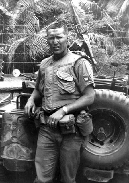 16. Phan Rang Convoy, After a day as convoy trail jeep. Photo by: SSgt John Achelpohl. 1966.