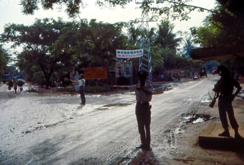 28. Phan Rang Joint Town Patrol. QC Traffic Control Photo by: SSgt John Achelpohl. 1966.