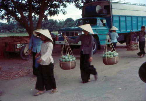 42. Phan Rang Joint Town Patrol. Market Photo by: SSgt John Achelpohl. 1966.