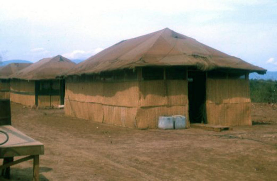 7. Nui Dat: 35th SPS tent-huts 1967, and prior to the barracks construction. Photo by Stan Reeves, ND 1967.