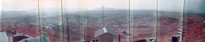 15. Nui Dat hill: Composite photo from Nui Dat hilltop. Photo by Dana Anthony, ND 1969.