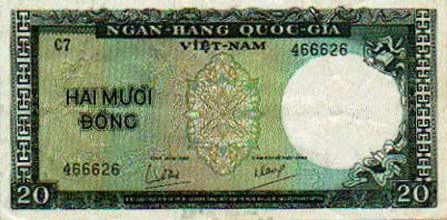 Twenty (20) Đồng RVN Currency, remember what you could do with this? I do!
