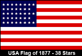 USA Flag of 1877. 38 Stars Colorado.