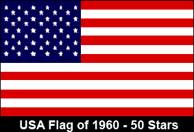 USA Flag of 1960. 50 Stars. 50-Hawaii